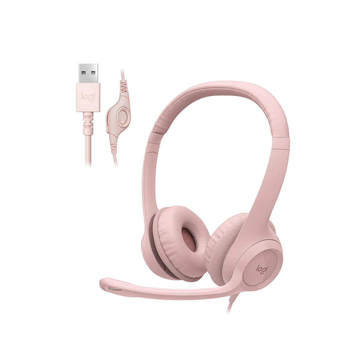 Logitech H390 Wired Headset PC/Laptop Stereo Headphones, USB-A, Black
