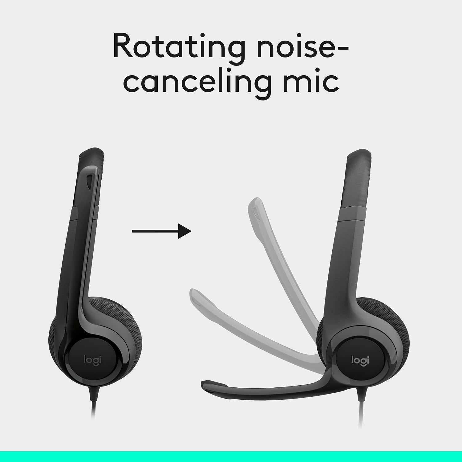 Logitech H390 Wired Headset PC/Laptop Stereo Headphones, USB-A, Black