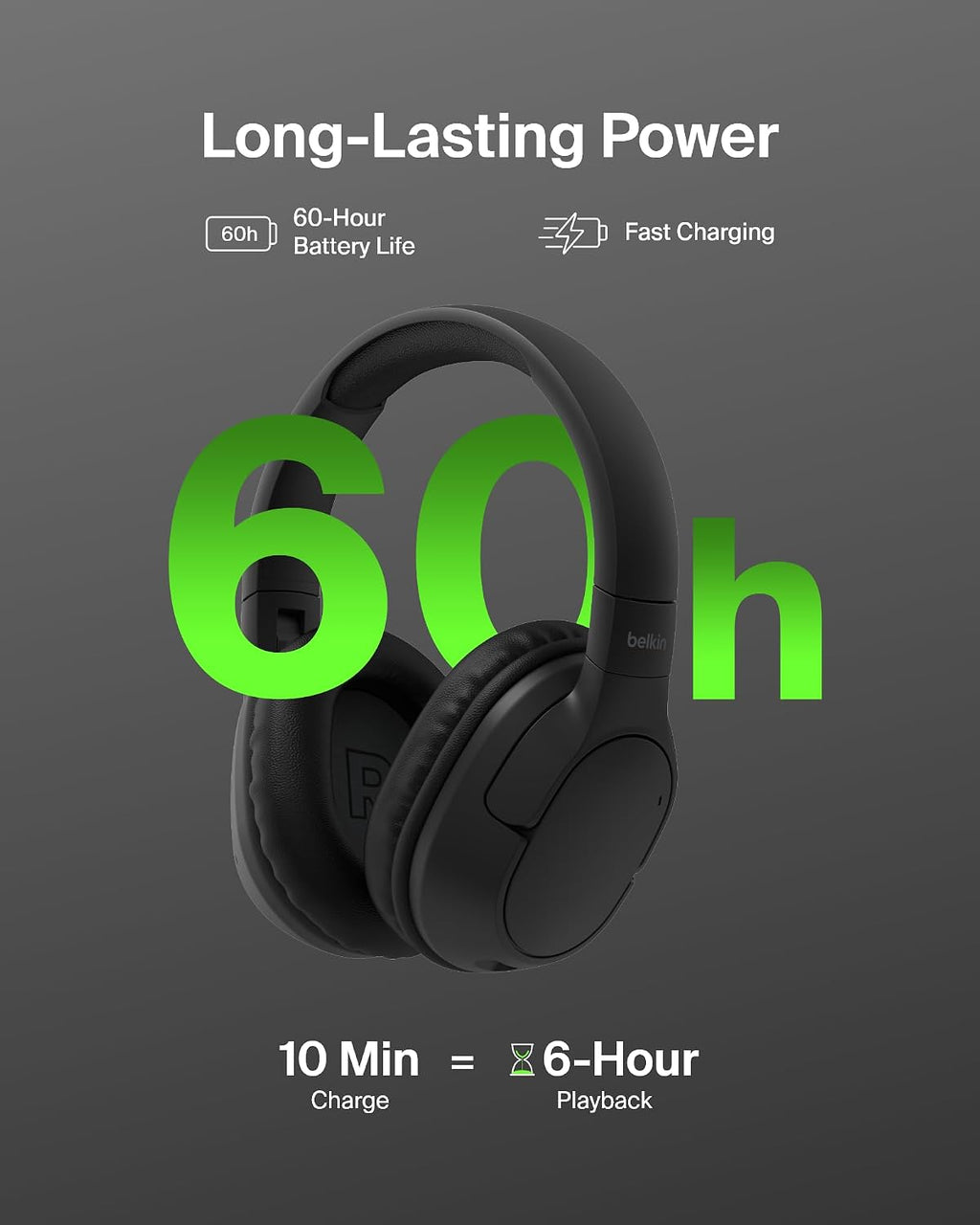 Belkin SoundForm Surround Wireless Over-Ear Headphones