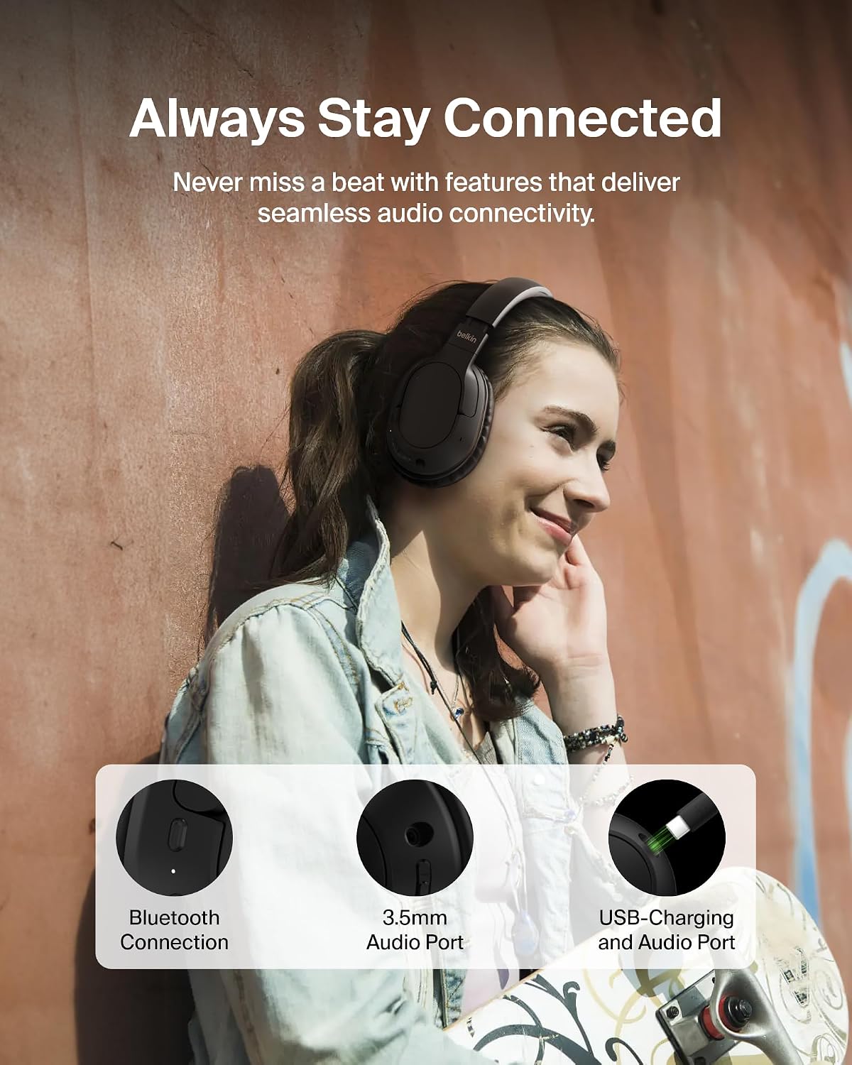 Belkin SoundForm Surround Wireless Over-Ear Headphones