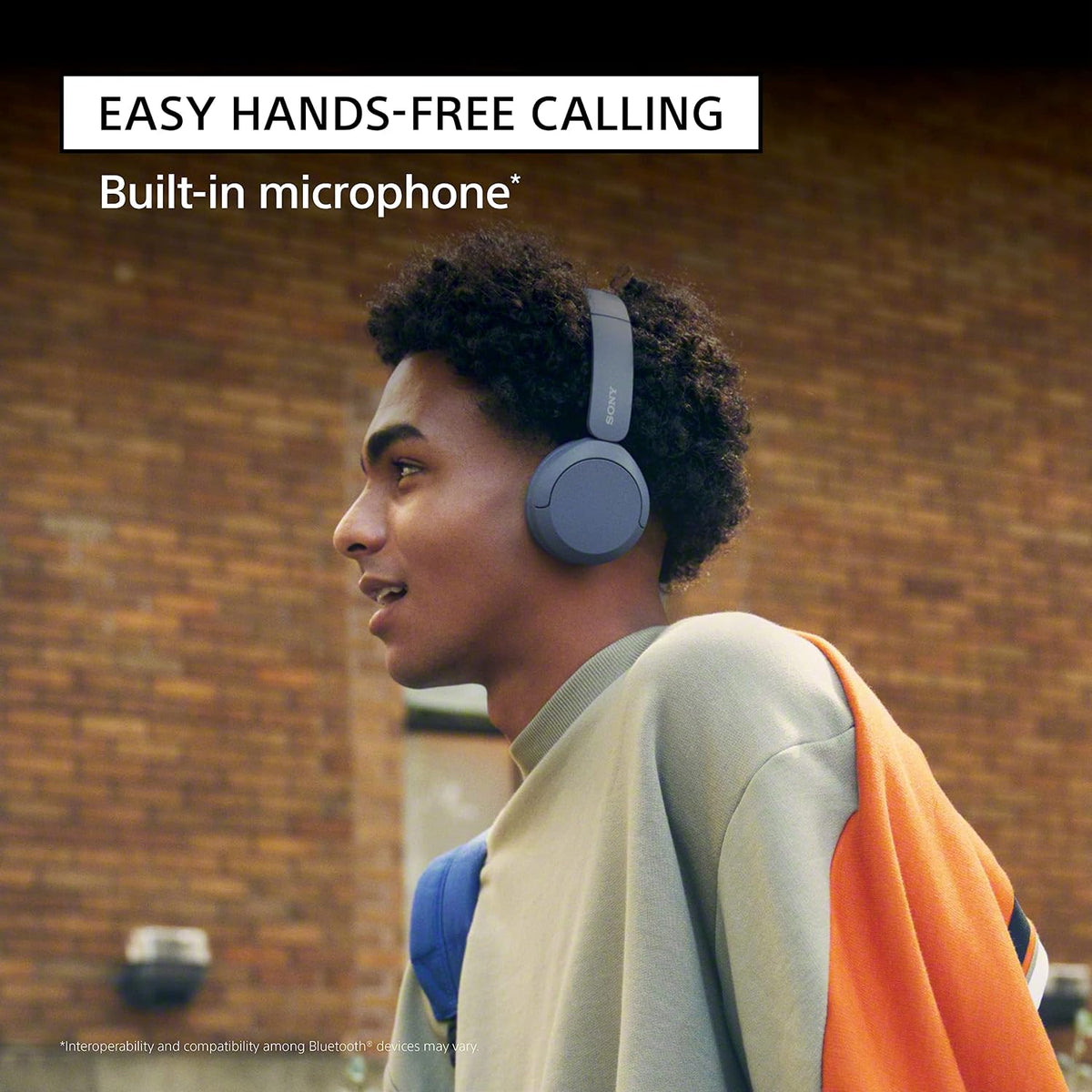 Sony WH-CH520 Wireless On-Ear Bluetooth Headphones with Microphone, White